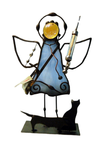 Aniołek witrażowy 3D WETERYNARZ