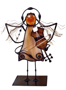 Aniołek witrażowy 3D  SKRZYPEK