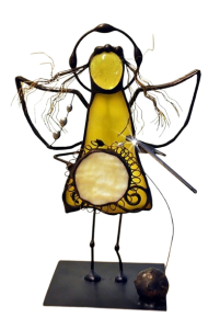 Aniołek witrażowy 3D Szydełkujący