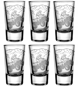 Kieliszki do wódki Shot 25ml zdobione grawer quad zestaw 6 szt