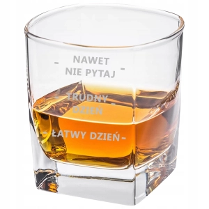 TRUDNY DZIEŃ - Grawerowana szklanka do whisky