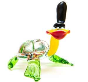 Szklana FIGURKA ŻÓŁW ŻÓŁWIK rzeźba