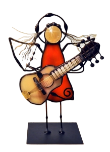 Aniołek witrażowy 3D  GITARZYSTA