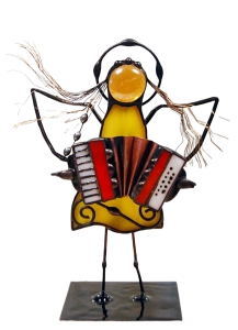 Aniołek witrażowy 3D  AKORDEONISTA