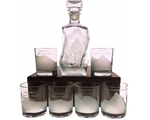Prezentowy zestaw w skrzynce Karafka + 6 szklanek do whisky Polskie Góry